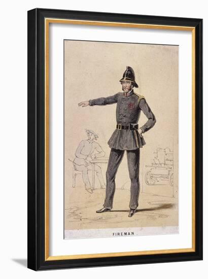 A Fireman, 1855-Day & Son-Framed Giclee Print