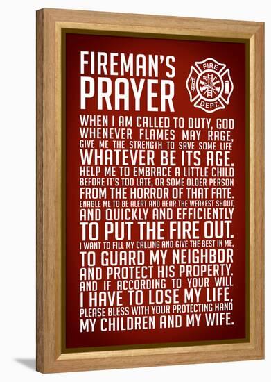 A Fireman's Prayer Plastic Sign-null-Framed Stretched Canvas