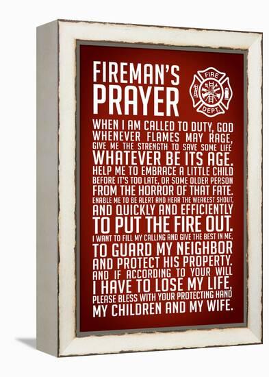 A Fireman's Prayer Plastic Sign-null-Framed Stretched Canvas