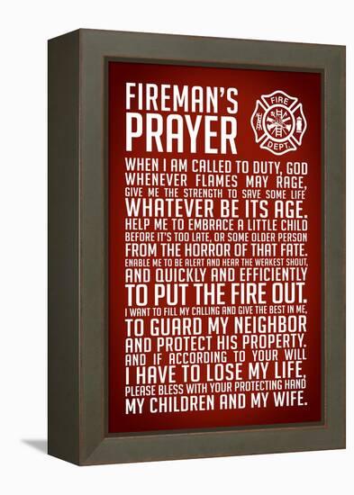 A Fireman's Prayer Plastic Sign-null-Framed Stretched Canvas