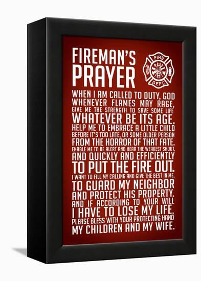 A Fireman's Prayer Plastic Sign-null-Framed Stretched Canvas