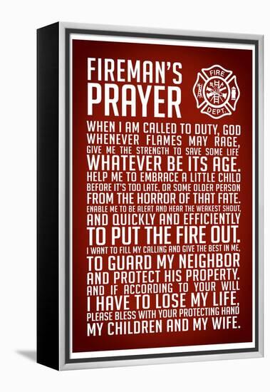 A Fireman's Prayer-null-Framed Stretched Canvas
