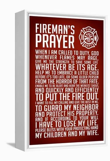 A Fireman's Prayer-null-Framed Stretched Canvas