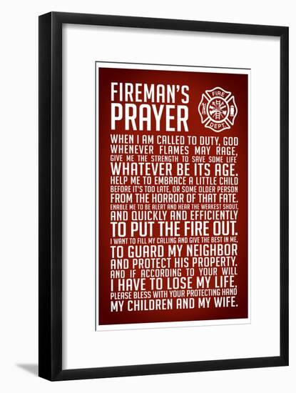 A Fireman's Prayer-null-Framed Art Print