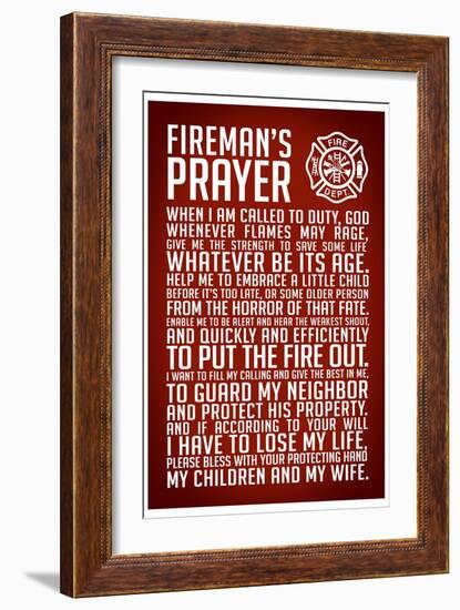 A Fireman's Prayer-null-Framed Art Print