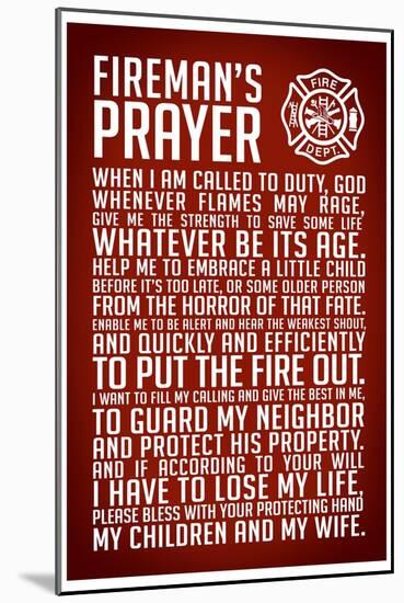 A Fireman's Prayer-null-Mounted Art Print