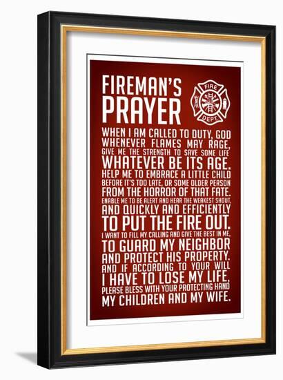 A Fireman's Prayer-null-Framed Art Print