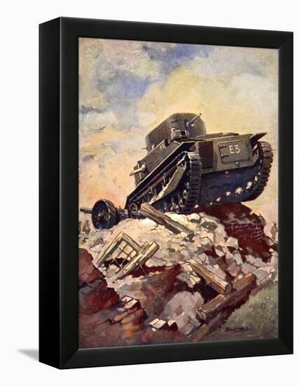 A First World War Tank-J. Allen Shuffrey-Framed Premier Image Canvas