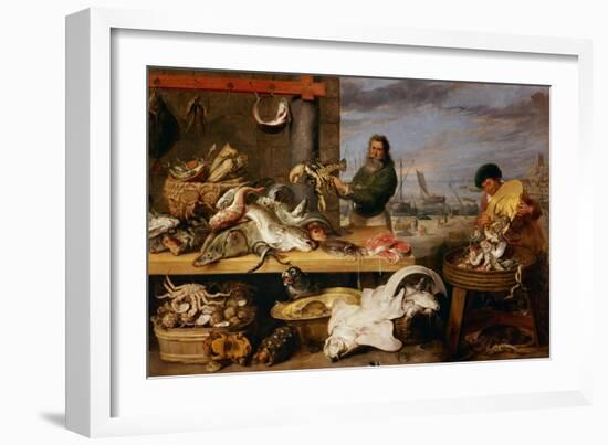 A Fish Market . (The Characters of Cornelis De Vos)-Frans Snyders-Framed Giclee Print