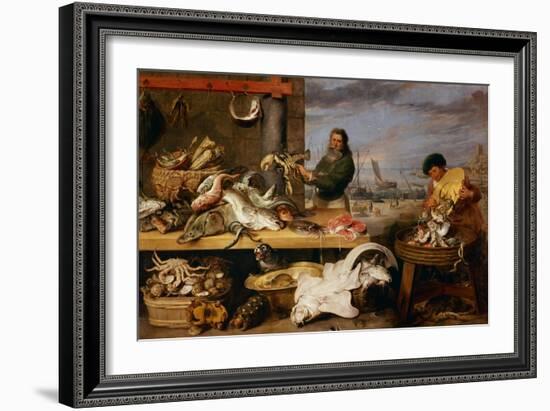 A Fish Market . (The Characters of Cornelis De Vos)-Frans Snyders-Framed Giclee Print