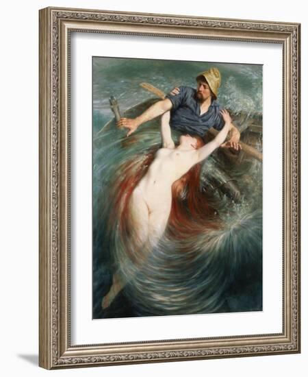 A Fisherman Engulfed by a Siren-Knut Ekvall-Framed Giclee Print