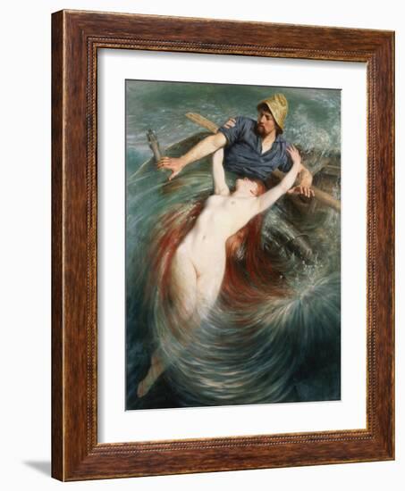 A Fisherman Engulfed by a Siren-Knut Ekvall-Framed Giclee Print