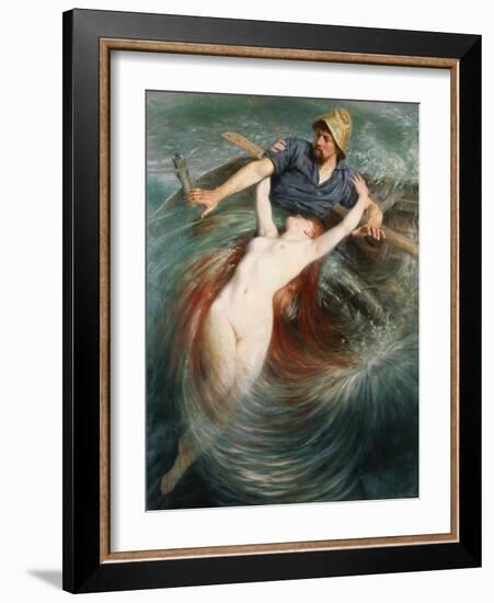 A Fisherman Engulfed by a Siren-Knut Ekvall-Framed Giclee Print