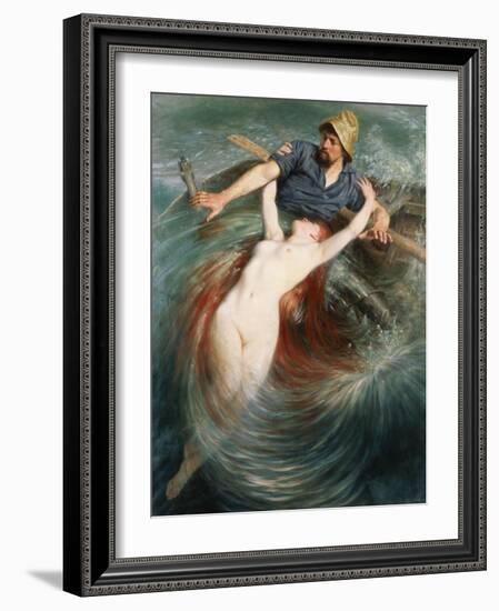 A Fisherman Engulfed by a Siren-Knut Ekvall-Framed Giclee Print