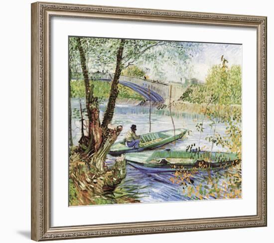 A Fisherman in His Boat-Vincent van Gogh-Framed Art Print