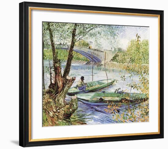 A Fisherman in His Boat-Vincent van Gogh-Framed Art Print