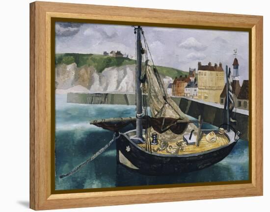 A Fishing Boat in Dieppe Harbour-Christopher Wood-Framed Premier Image Canvas