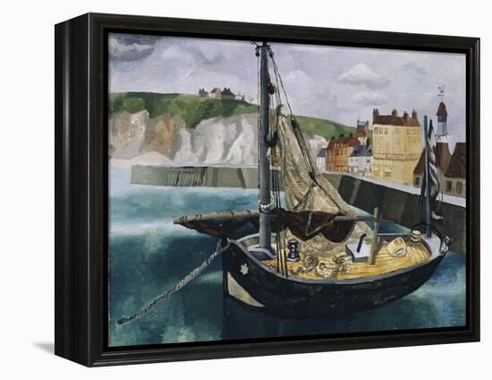 A Fishing Boat in Dieppe Harbour-Christopher Wood-Framed Premier Image Canvas