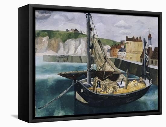 A Fishing Boat in Dieppe Harbour-Christopher Wood-Framed Premier Image Canvas