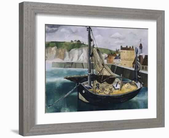 A Fishing Boat in Dieppe Harbour-Christopher Wood-Framed Giclee Print