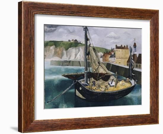 A Fishing Boat in Dieppe Harbour-Christopher Wood-Framed Giclee Print