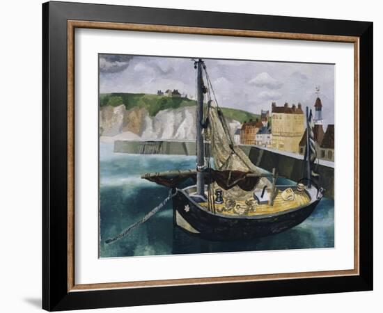 A Fishing Boat in Dieppe Harbour-Christopher Wood-Framed Giclee Print