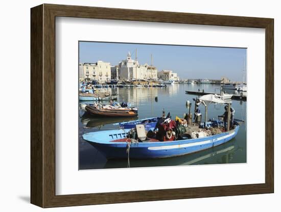 A Fishing Boat in the Harbour by the Cathedral of St. Nicholas the Pilgrim (San Nicola Pellegrino)-Stuart Forster-Framed Photographic Print