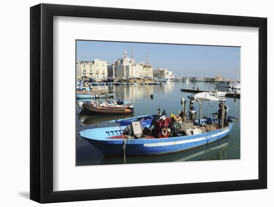 A Fishing Boat in the Harbour by the Cathedral of St. Nicholas the Pilgrim (San Nicola Pellegrino)-Stuart Forster-Framed Photographic Print