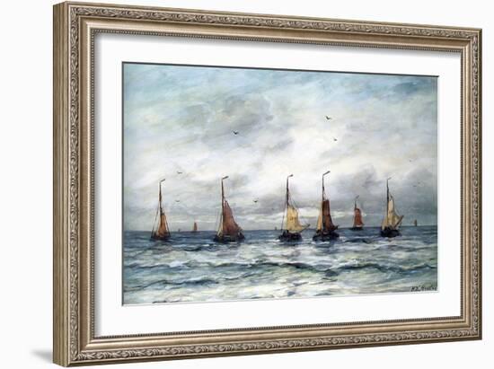 A Fishing Fleet-Hendrik William Mesdag-Framed Art Print