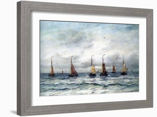 A Fishing Fleet-Hendrik William Mesdag-Framed Art Print