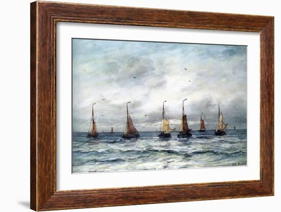 A Fishing Fleet-Hendrik William Mesdag-Framed Art Print