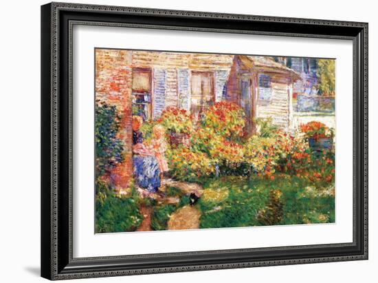 A Fishing Hut In Gloucester-Childe Hassam-Framed Art Print