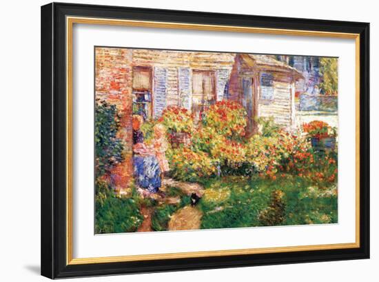 A Fishing Hut In Gloucester-Childe Hassam-Framed Art Print