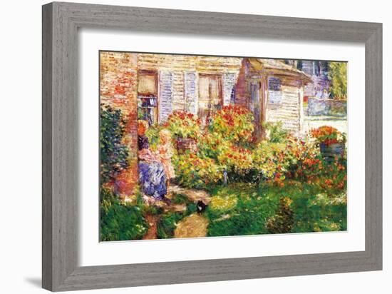 A Fishing Hut In Gloucester-Childe Hassam-Framed Art Print