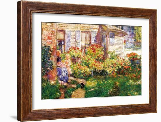 A Fishing Hut In Gloucester-Childe Hassam-Framed Art Print