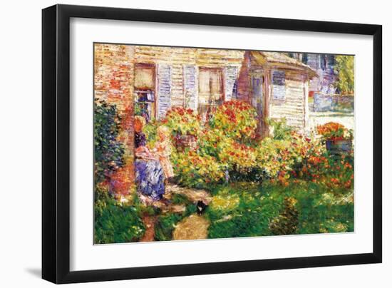 A Fishing Hut In Gloucester-Childe Hassam-Framed Art Print