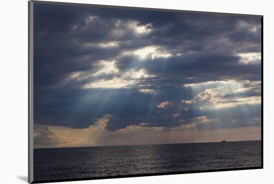 A Fishing Trawler under Storm Clouds at Duck Harbor Beach in Wellfleet, Massachusetts. Cape Cod-Jerry and Marcy Monkman-Mounted Photographic Print