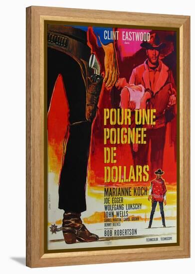 A Fistful of Dollars, French Movie Poster, 1964-null-Framed Stretched Canvas