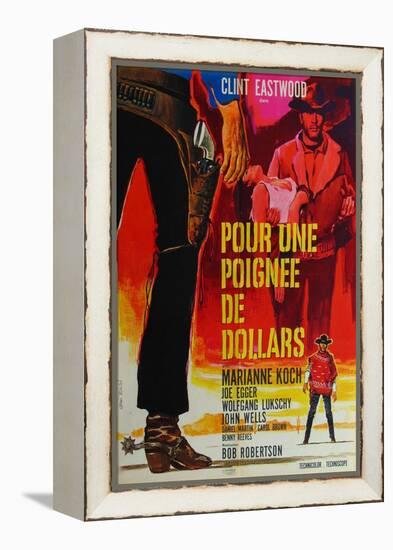 A Fistful of Dollars, French Movie Poster, 1964-null-Framed Stretched Canvas