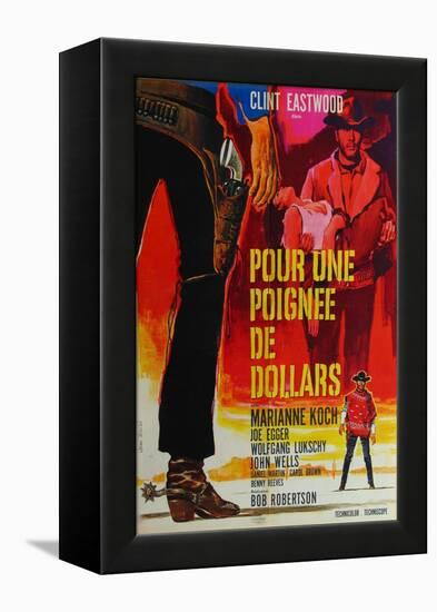 A Fistful of Dollars, French Movie Poster, 1964-null-Framed Stretched Canvas