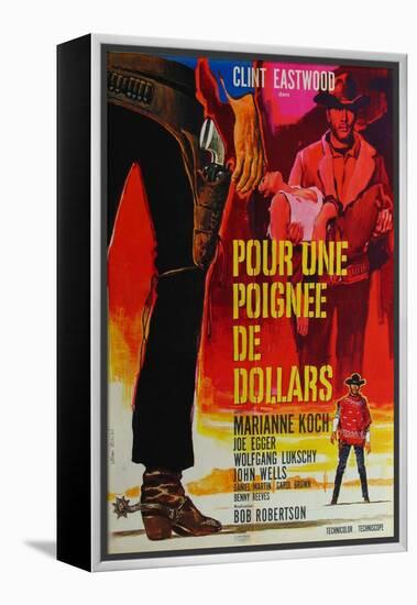 A Fistful of Dollars, French Movie Poster, 1964-null-Framed Stretched Canvas