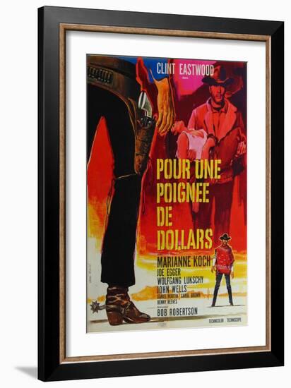 A Fistful of Dollars, French Movie Poster, 1964-null-Framed Premium Giclee Print