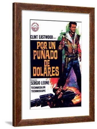 Clint Eastwood Cowboy Guns Framed Poster in Premium Wood Molding