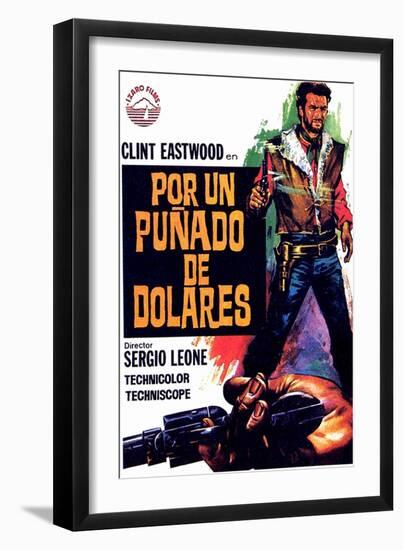 A Fistful of Dollars, Spanish Movie Poster, 1964-null-Framed Art Print