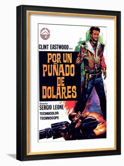 A Fistful of Dollars, Spanish Movie Poster, 1964-null-Framed Art Print