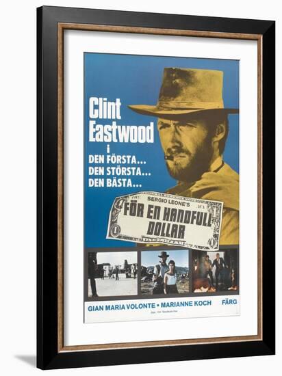 A Fistful of Dollars, Swedish Movie Poster, 1964-null-Framed Art Print