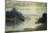 A Fjord Scene with Sailing Vessels-Adelsteen Normann-Mounted Giclee Print