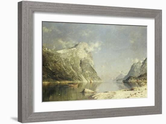 A Fjord Scene-Adelsteen Normann-Framed Giclee Print