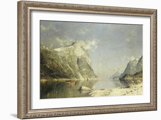 A Fjord Scene-Adelsteen Normann-Framed Giclee Print