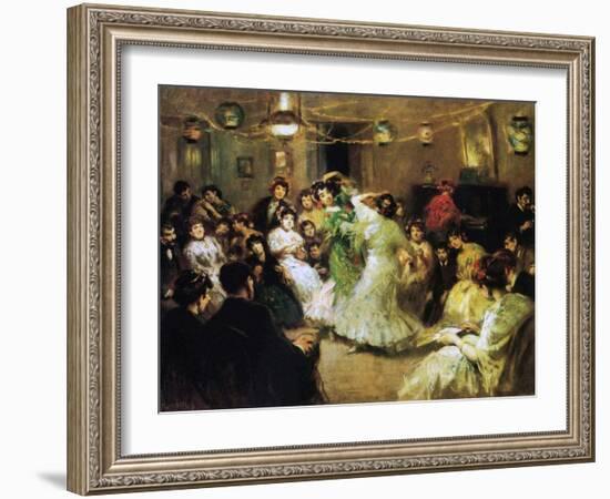 A Flamenco Party at Home, 1908-Francis Luis Mora-Framed Giclee Print